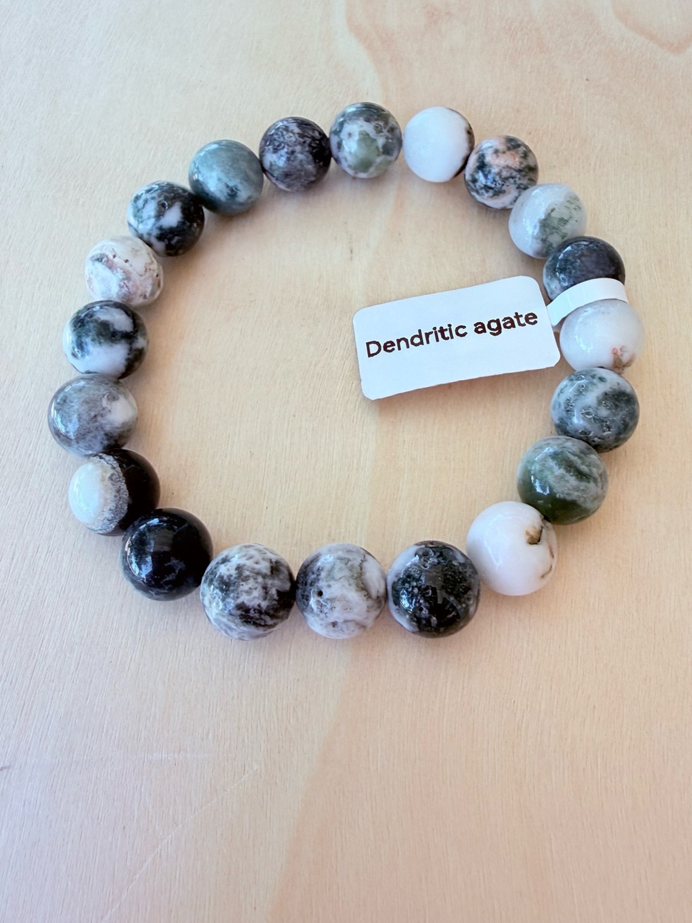 Dendritic Agate Stretchy Bracelet - Natural Stones NEW